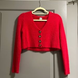 Urban Outfitters Red Cropped Sweater